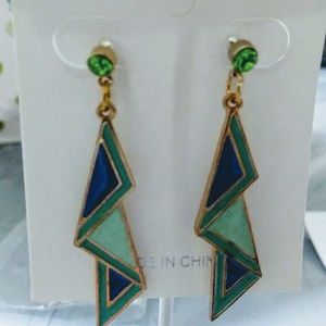 Pearl and Acrilic Fashion Earrings